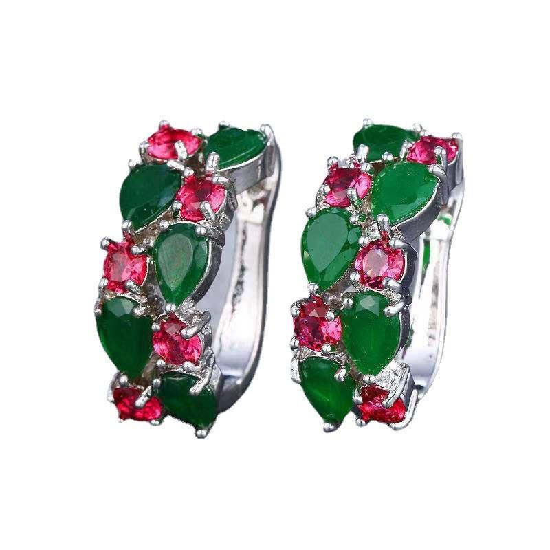 Элегантные прямоугольные серьги-бриллианты нежно-голубого цвета в корейском стиле