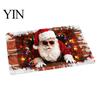 Winter Snowman Welcome Rug 3D Christmas Entrance Rug, Santa Claus Floor Mat, Non-slip Decorative Door Mat Festive for Front Bathroom Holiday