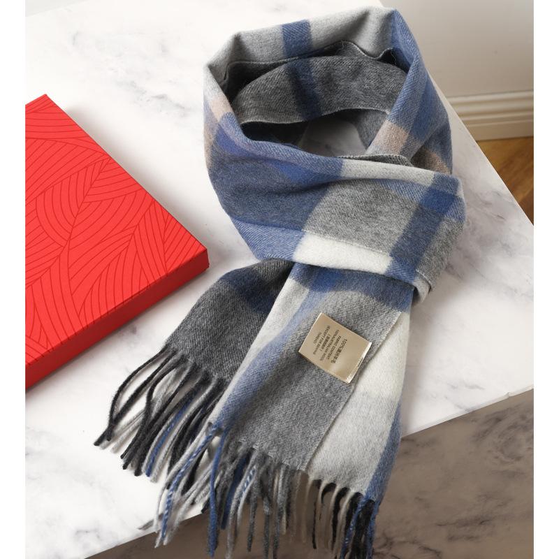 High-end 100 Pure Wool Scarf for Men and Women, Winter Thickened High-end New Camel Shawl Birthday Gift