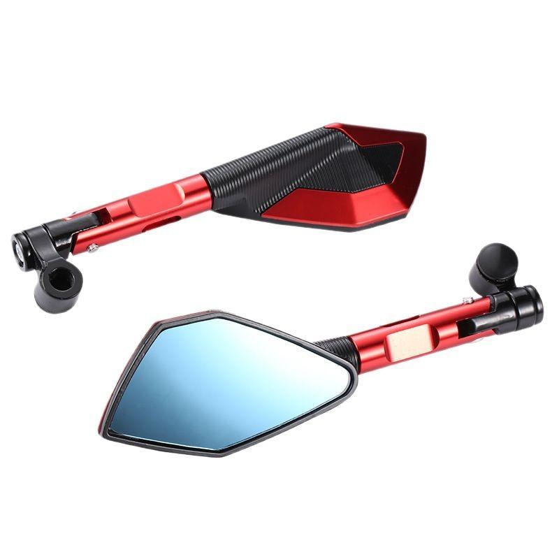 Universal CNC Aluminum Motorcycle Electric Scooter Rearview Mirror 125cc Sport Bike Small Monkey Niu Models Square Dual-Tone