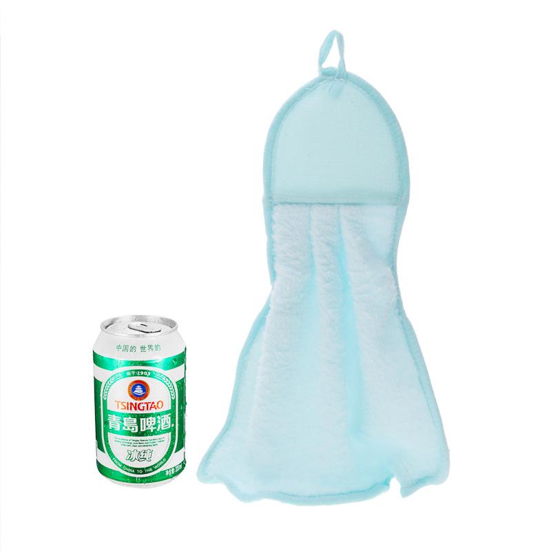 Кухонное чистящее подвесное полотенце для рук из кораллового флиса, утолщенная мочалка, тряпка, салфетка для мытья посуды