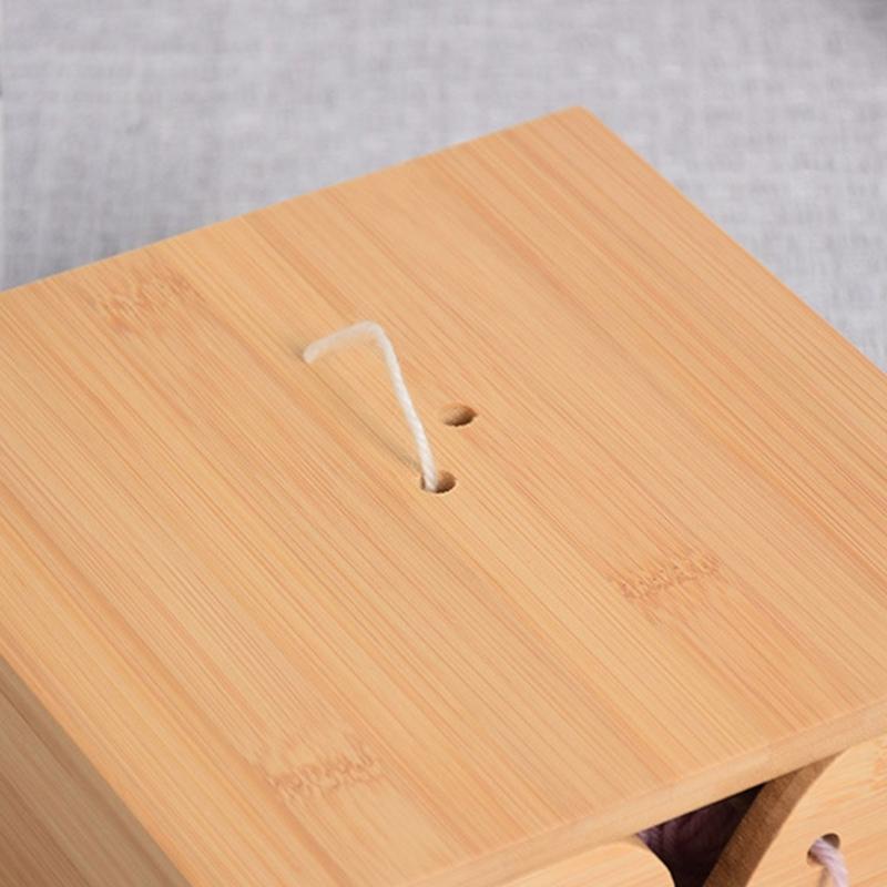 Деревянная пряжемотальница с крышкой, миска для вязания, держатель для вязальной шерсти, органайзеры для вязальной шерсти с резными отверстиями для вязания крючком