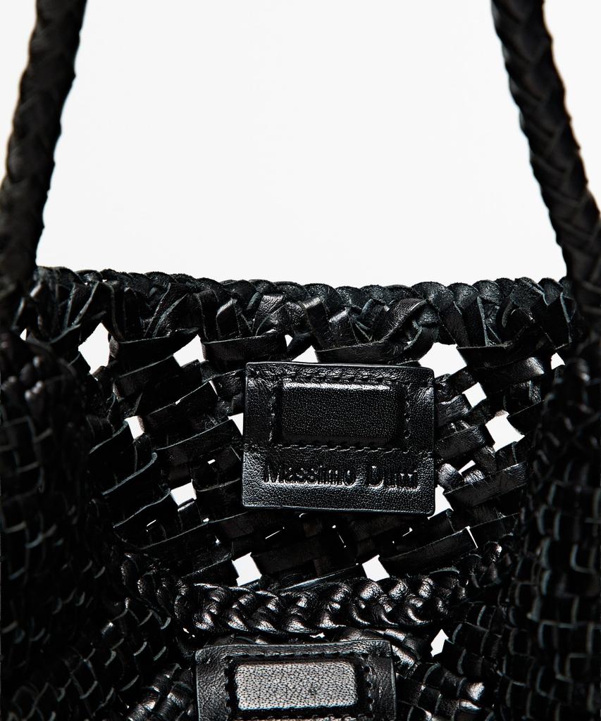 Massimo Dutti Medium Braided Napa Leather Bag