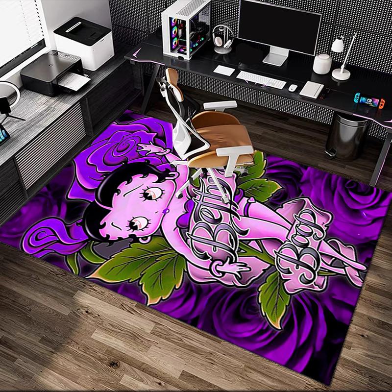 1pc Betty Boop Rug, Digital Printed Home Chair Sofa Mat, Durable Office Area Carpet, Beautiful Festival Decorations