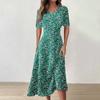 Women's  Casual Printing Summer Dress Short Sleeve Sundress Tank Dresses Beach Dress