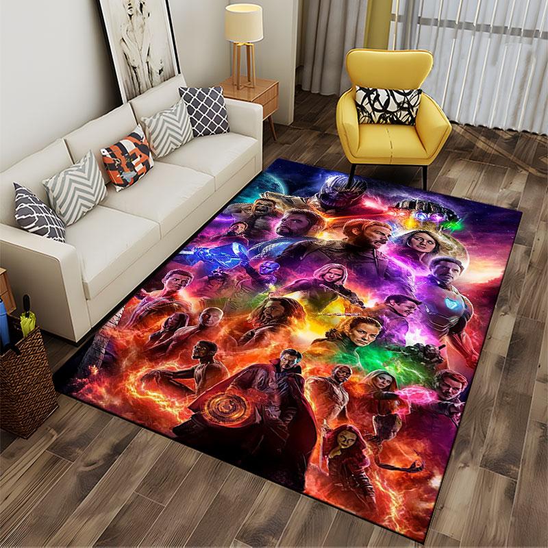 Superhero Movie Collage Carpet suitable as a non-slip mat for the living room or bedroom sofa