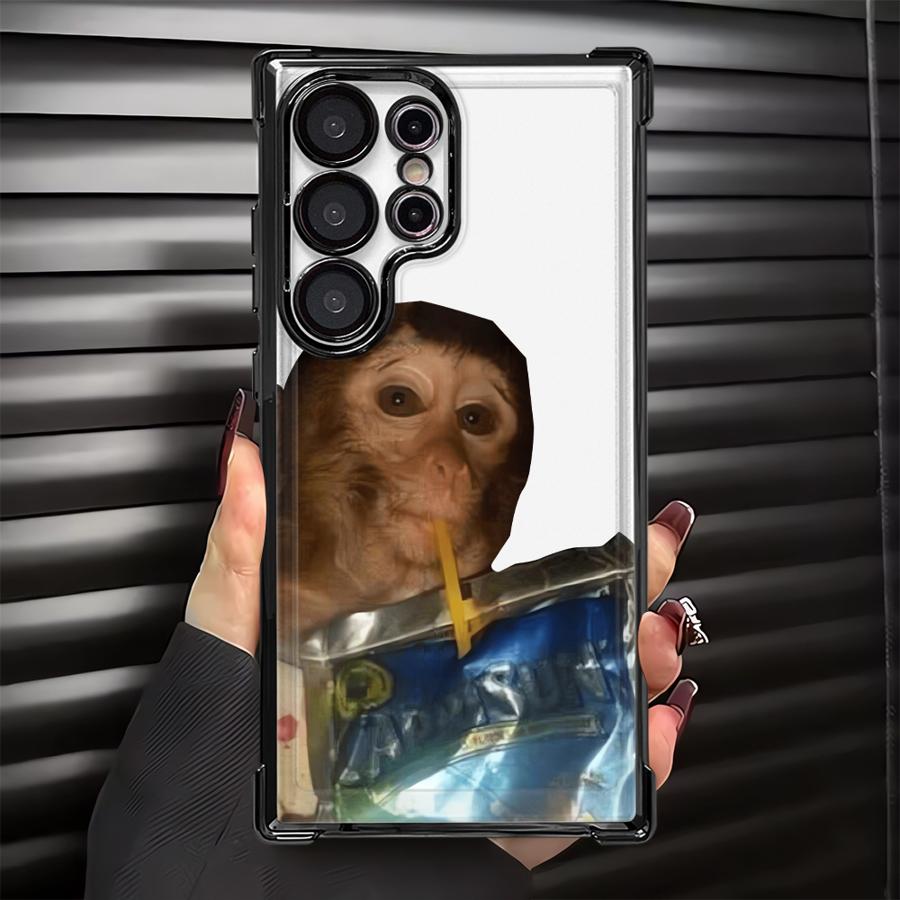 Чехол для телефона с принтом 'Обезьяна пьет' Funda Case для Samsung Galaxy 25 S20 Ultra S23 S25Edge S21 S22 Plus S24 FE Note 20 Ultra