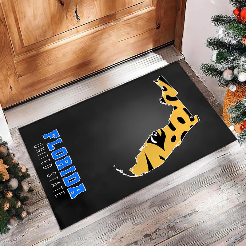 Florida Printed Flannel Area Rug Non Slip Soft Polyester Floor Carpet Indoor Decor Mat for Bedroom Living Room Sofa