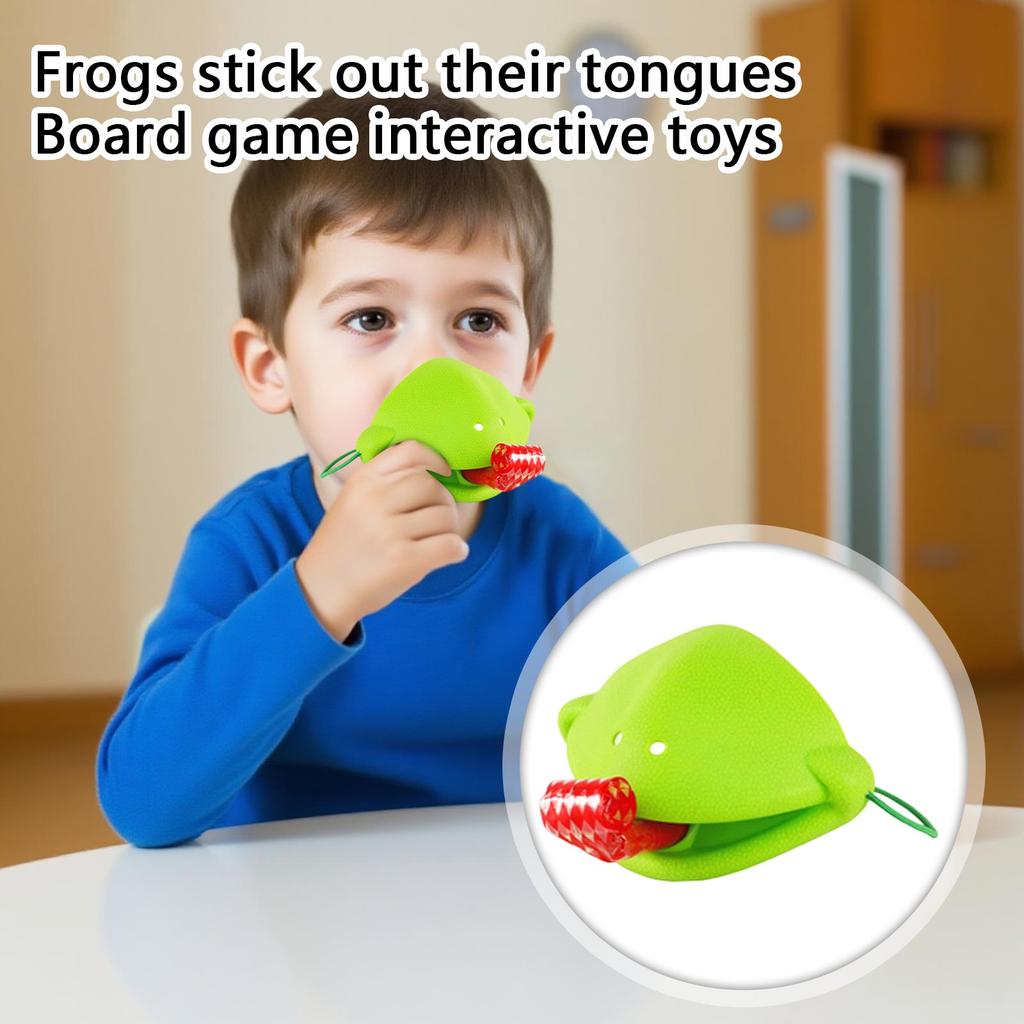 Tongue Shooting Game, Lizard Party Blower Masks With Blowing Tongue Game For Kids, Insect Cardboard Included