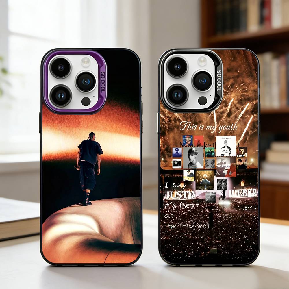 J-Джастин Бибер - C-Коачелла 2026 Чехол для телефона для iPhone17,16,15,14,13,12,11,Pro,MAX Серый Матовый Силиконовый Черный Чехол