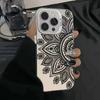 Чехол для iPhone 16 15 14 13 12 11 Pro Max 14 15 16 Plus Винтажный Цветочный Тотем Серебристый IMD Ударопрочный Чехол для Камеры