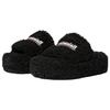 Balenciaga Меховые платформенные шлепанцы 'Черный' Женские 762826W2DO11096