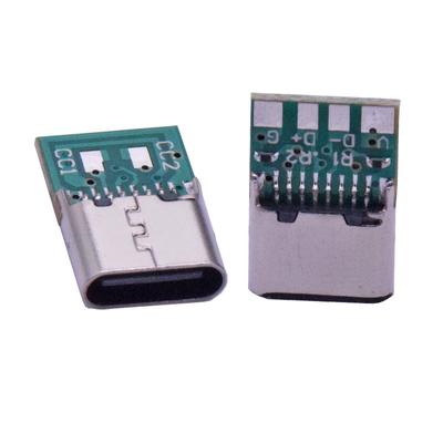 1 шт. Разъем Type-C 16-контактный гнездовой USB-C Адаптер для пайки 6 паяльных контактов