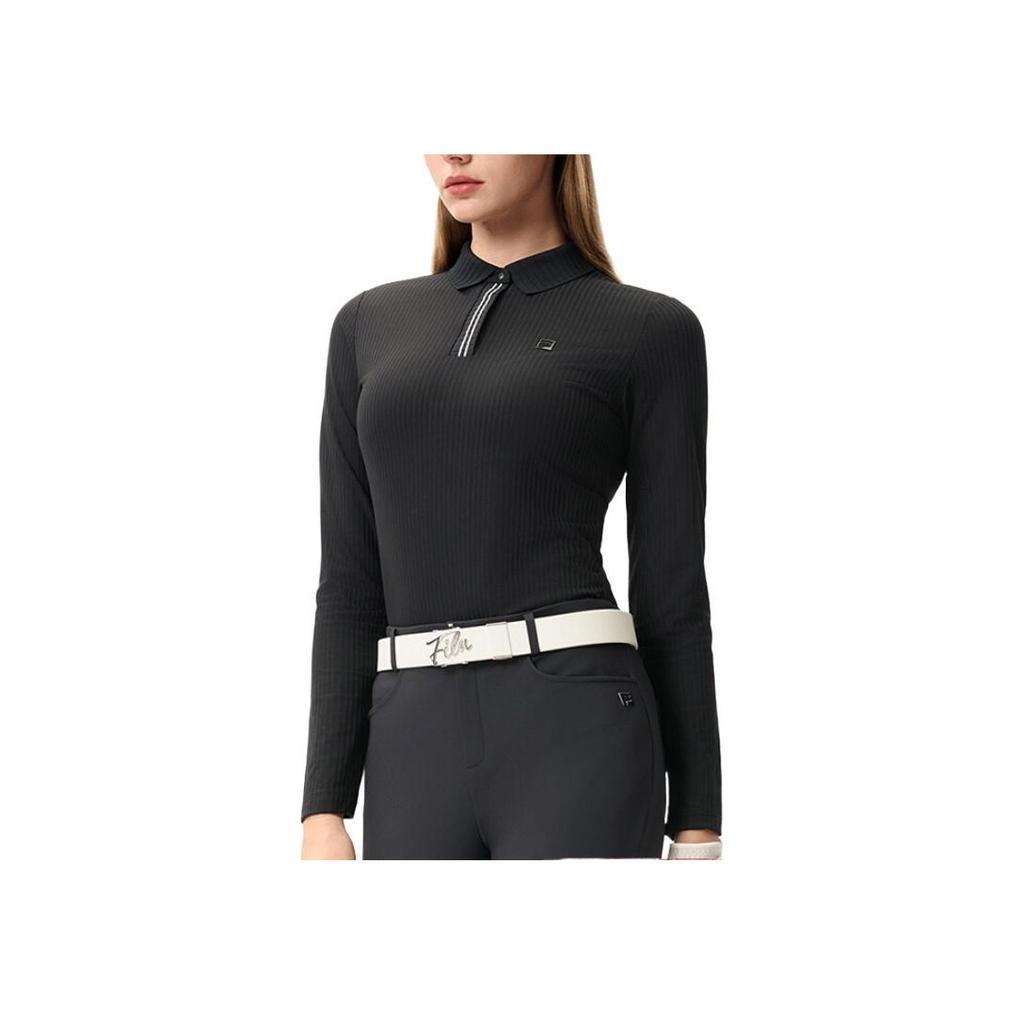 Новая серия FILA Golf SS25 Женское поло Пич Блэк A11W515205F-BK
