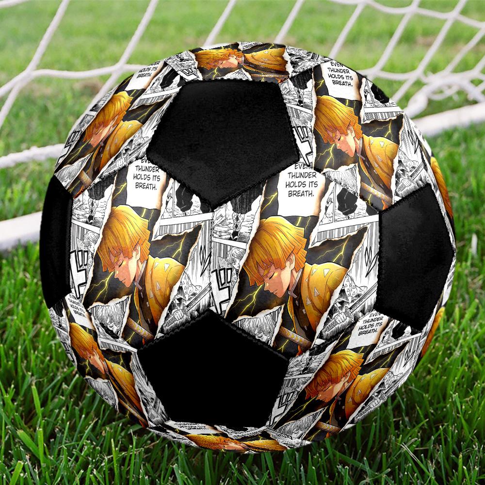 Zenitsu Agatsuma Soccer Ball Colorful All Ages Machine Stitched PVC Competition Ready Durable High-Bounce.SIZE5