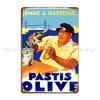 Pastis Olive Metal Sign Cinema Vintage Printing Living Room Retro Tin Sign Poster