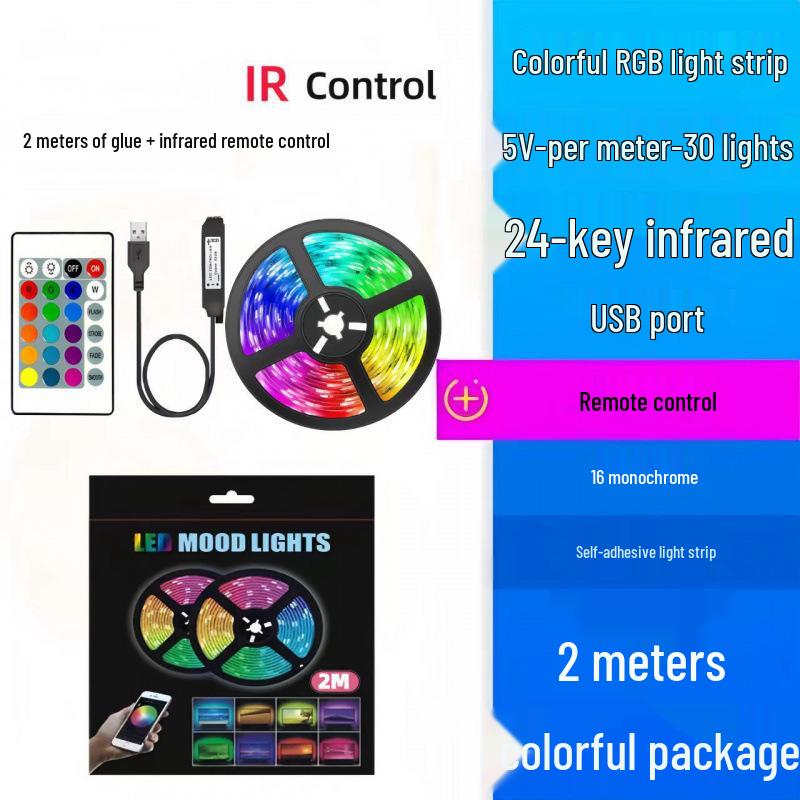 Светодиодная RGB лента 5В 5050, комплект: Умный USB-Bluetooth Декор с Изменением Цвета для Стены или Стола