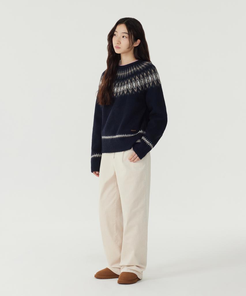 COVERNAT WOMAN Nordic Pullover Knit Dark Navy