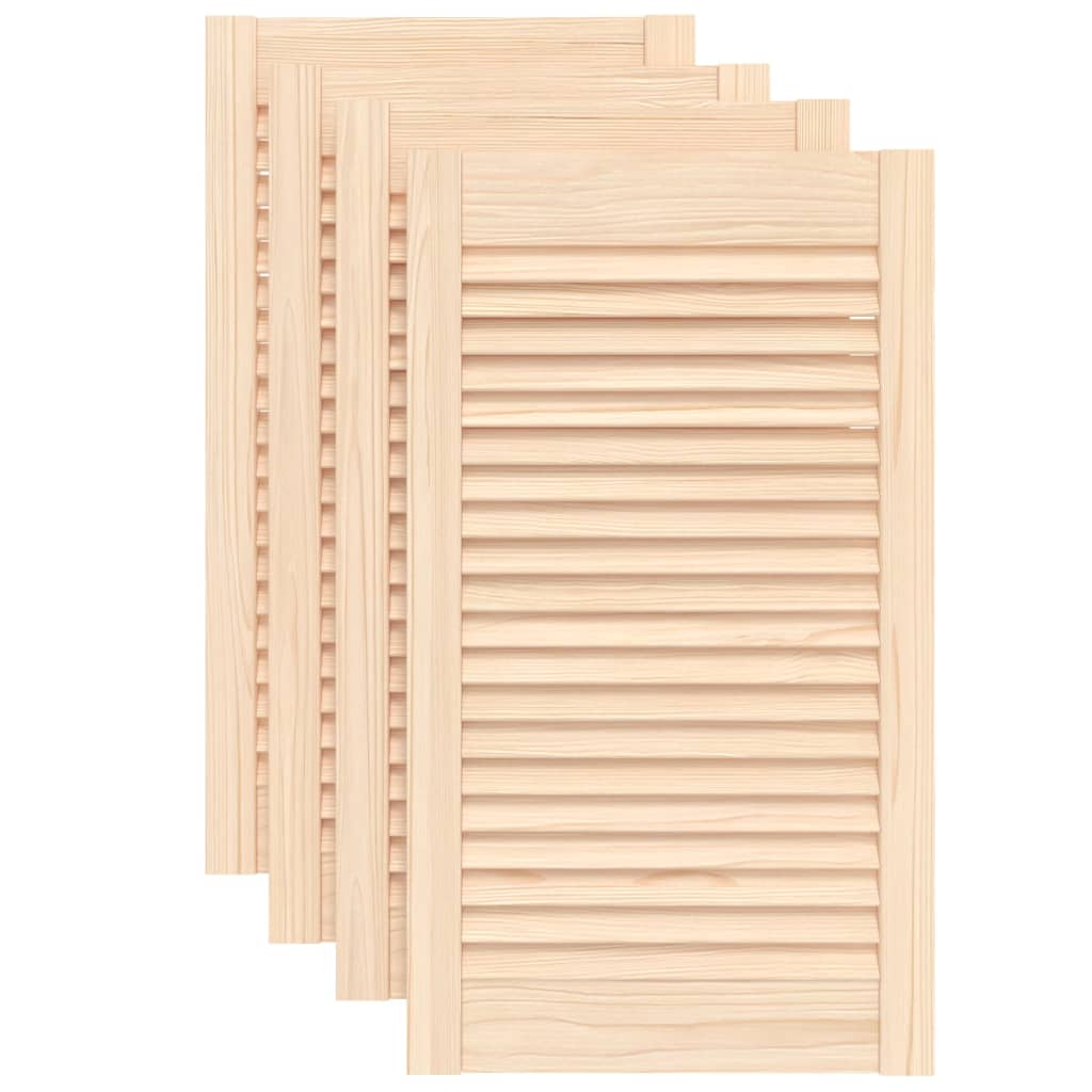 Cabinet Doors with Louvered Design 4 pcs 69 x 39.4 cm Solid Wood
