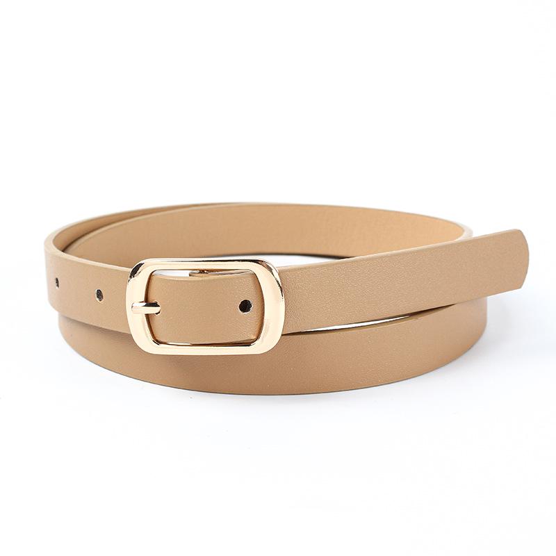 Женский тонкий черный ремень из искусственной кожи в стиле ретро - Модный, универсальный декоративный поясной аксессуар для джинсов