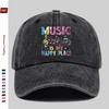 pc Music Paradise Melody Melody Brings Joy Letter Print Hat Concert Pattern Print Baseball Cap Unisex Design Sun Hat Multip