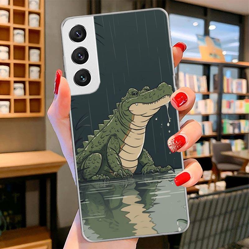 Crocodile Animal Cover Phone Case For Samsung Galaxy S26 S25 Edge S24 Ultra S23 S22 Plus S21 S20 FE Soft Fundas Shell Galaxy S25