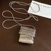 Тканая сумка кулон длинное ожерелье для женщин девочек ниша личность уникальное универсальное ожерелье свитер цепочка подарки