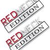 2pcs REDNECK EDITION CAR EMBLEM Chrome Badge 3D Sticker Decal Compatible with F-150 F250 F350 Silverado 1500 (Red/black)