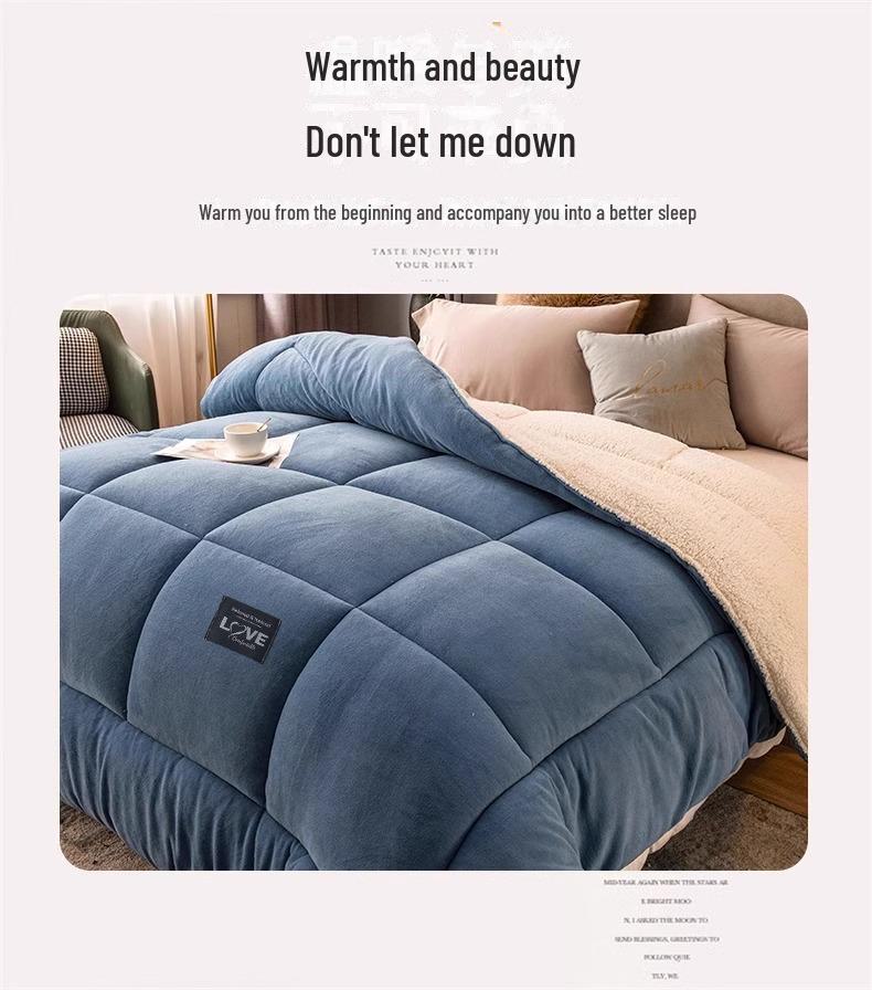 2024 Lambskin Quilt - Thick & Warm, 10 Lb Winter Quilt Core for Dormitory, Single Bed, Autumn/Winter Use