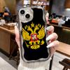 LZ15 Эмблема России дизайн Прозрачные мягкие волнистые чехлы для телефонов для iPhone 15 13 Pro Max 12 mini 14 8 Plus XS Max XR 6 Защитная задняя крышка