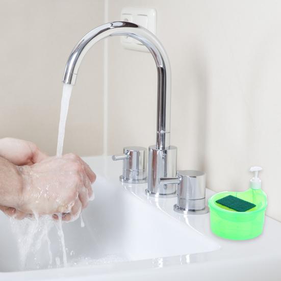 Удобный дозатор мыла на 1000 мл с держателем для губки, предотвращает попадание отходов, большой объем дозатора мыла, товары для дома