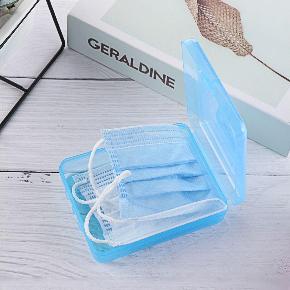 Disposable Portable Face Masks Mask Storage Case Powder Puff Case Storage Box Transparent