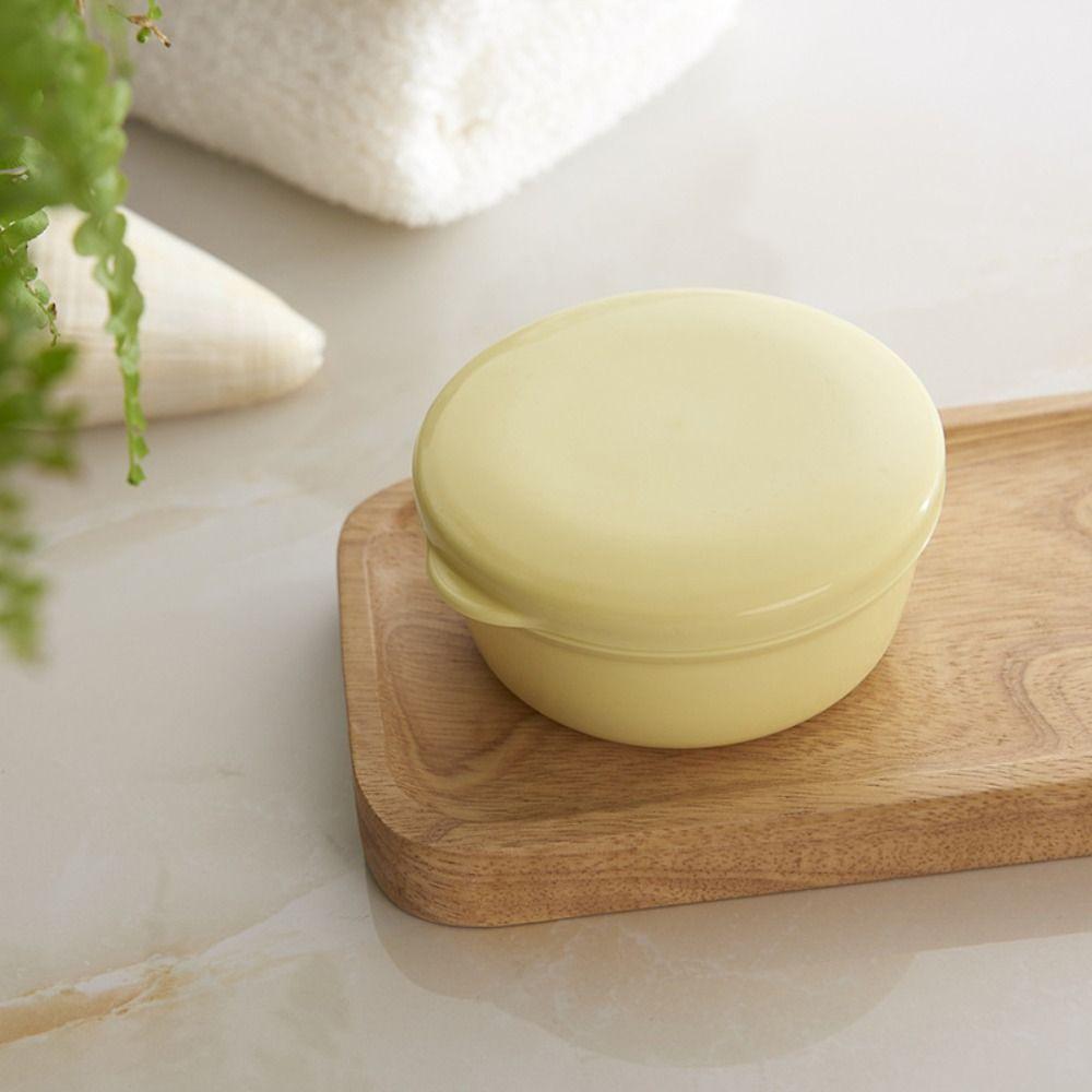 Round Portable Soap Dish Self Draining Travel Soap Container Laundry   Trip