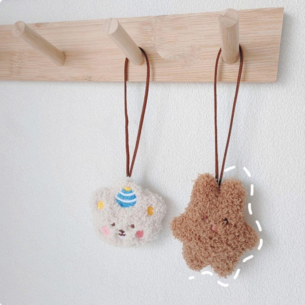 Plush Bear Bag Pendant Rabbit Animal Lanyard Creative Cue Backpack Decoration  Gift