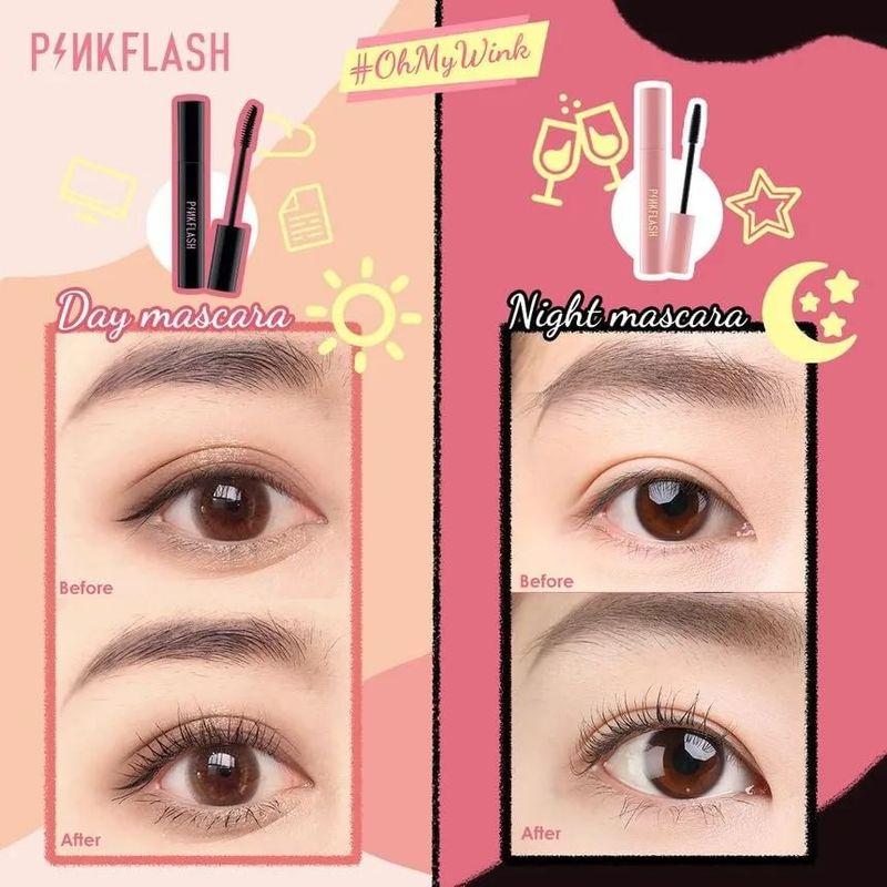 PINKFLASH - Водостойкая Тушь для Ресниц с Эффектом Подкручивания День и Ночь - 2 Цвета