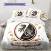 Custom Name SC Freiburg Pattern Bedding Quilt Set  Home Decoration  Gift (1 * duvet cover + 2 * pillowcase  without core)