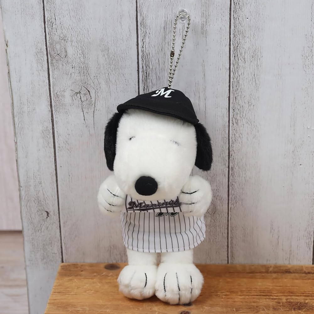 Плюшевый ремешок Yoshitoku Snoopy 18 см Официальный продукт с лицензией Chiba Lotte Marines Розовый цвет с подарочным пакетом