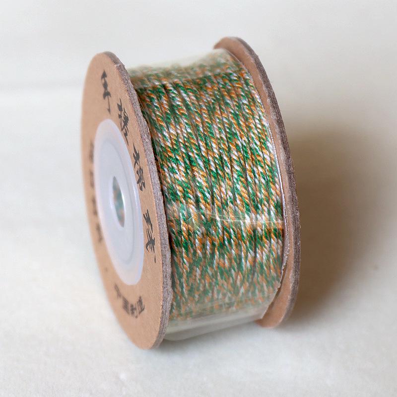 Hand-rubbed Multicolor Cotton Thread for DIY Prayer Beads Bracelet Stringing - Non-Elastic Woven Thread.