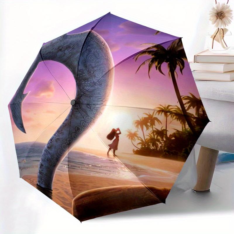 Moana 2 Inspired Automatic Opening and Closing Umbrella - Lightweight 3-Fold Design, Suitable for Fans, Travel, Daily Use - Official Product