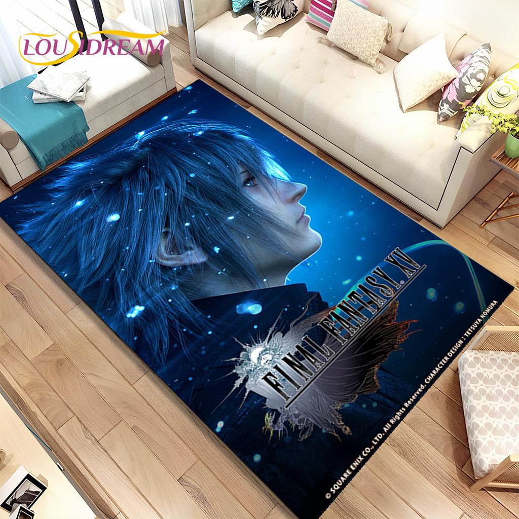 Final Fantasy Series Games Area Rug,Carpet Rug for Home Living Room Children's Bedroom Sofa Doormat Decor,Non-slip Floor Mat 3D