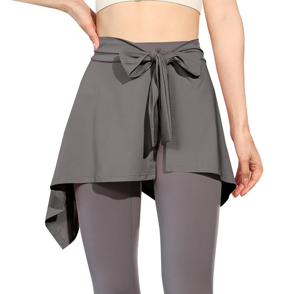 Женская юбка, эластичные брюки-кюлоты для йоги, женские спортивные шорты, легкие узкие однотонные бегуны с высокой талией