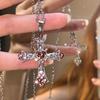 Сладкий крутой стиль девушки крест ожерелье женское тяжелая промышленность бриллиант гот стиль yk дизайн ожерелья цепочка на ключицу