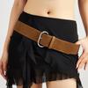 1pc Women Luxury Design Suede Leather Wide Belt Casual Versatile Business Waist Strap Trendy Pin Buckle Waistband