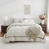 3PCS White And Khaki Duvet Cover Set Ball Comforter Cover Geometric Line Bed Set Soft Lightweight Down Bedding Set All Season