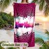 Lion Tiger Theme Beach Towel Personalized Custom Name & Text Soft Quick Dry Beach Towel for Swimming Travel
