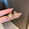 Корейские серьги из циркония в нишевом стиле для женщин - Легкая роскошь, высококлассный стиль, простые универсальные серьги, популярные в интернете