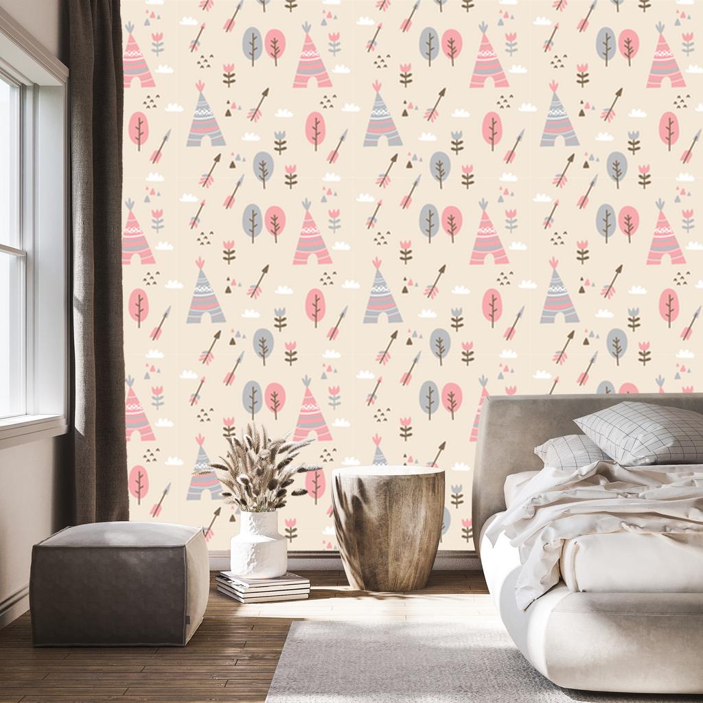 Trees and flowers wallpaper for living room and bedroom 50x1000