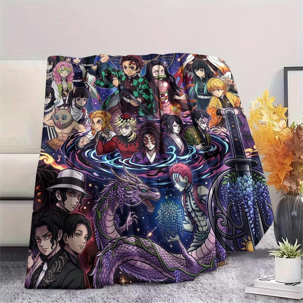Demon Slayer Tanjiro Print Flannel Blanket, Ultra Soft High Quality All Seasons Warm Throw, Home Decor Cozy Blanket, Perfect Christmas Gift