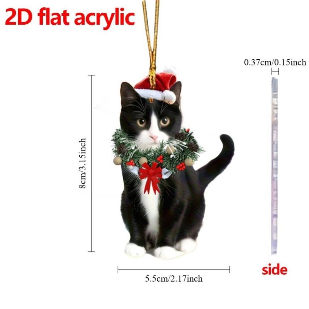 Animal-Themed Christmas Tree Ornaments 2D Flat Design 2D Animal Pendants for Gift Giving