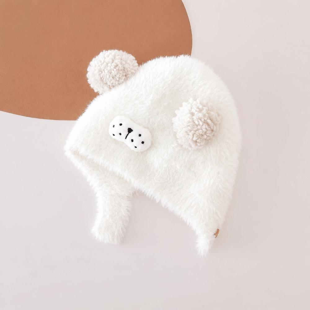 Double Pom Pom Kids Knit Hat Ear Protection Pom Pom Hat Cartoon Baby Winter Hat for Babies
